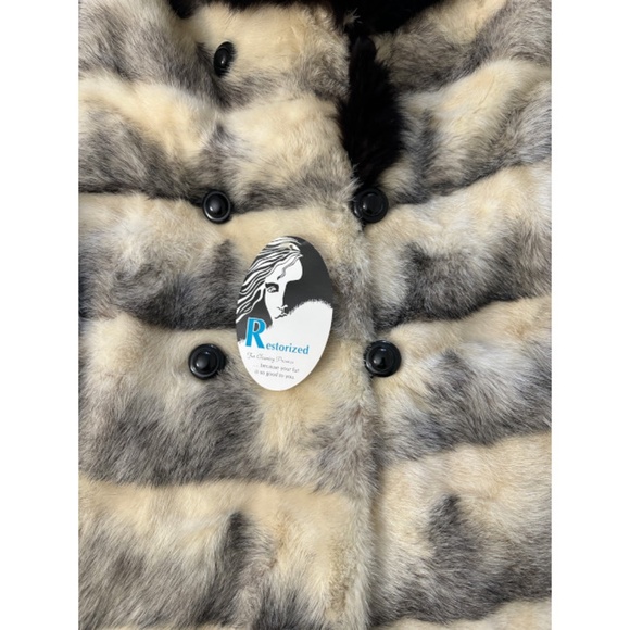 Vtg 60s 70s Damaged Cross Mink Fox Collar Hem Fur Coat S - Picture 3 of 15